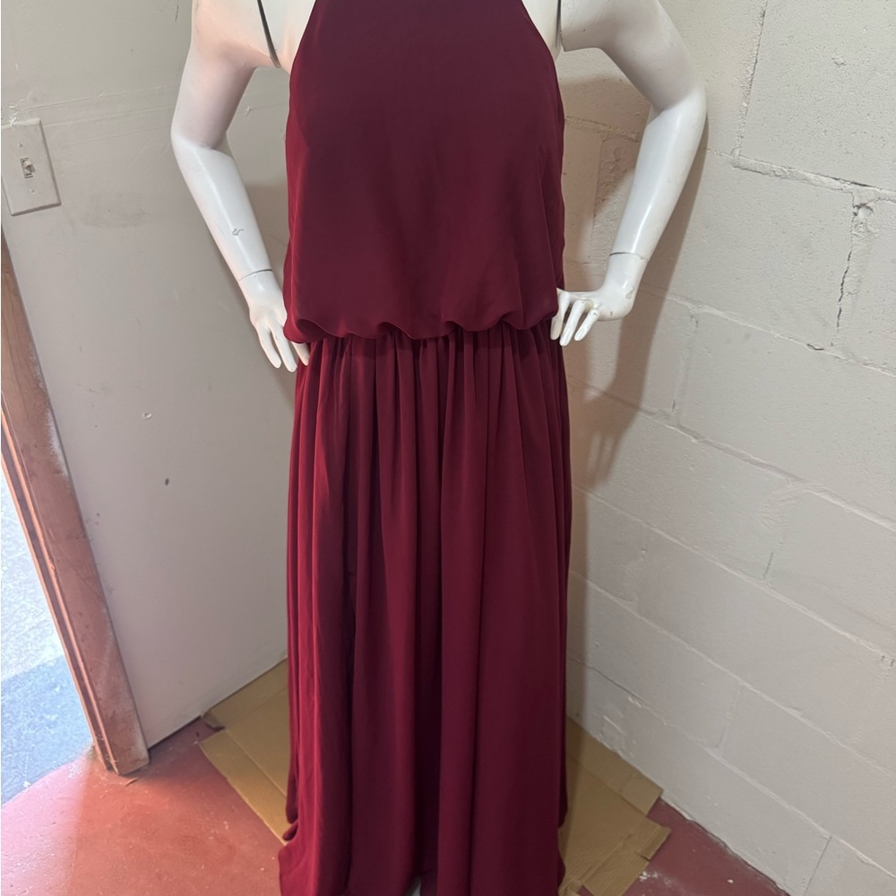 JJs House Cabernet Halter Maxi Dress